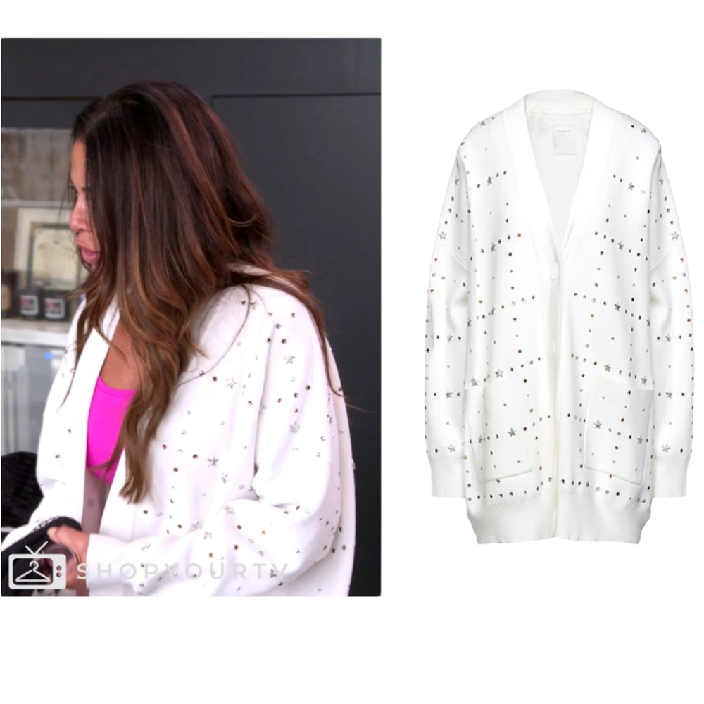 Sandro Stars Embellished Oversized Cardigan